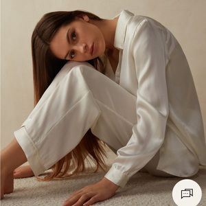 Intimissimi white silk satin pajama set
